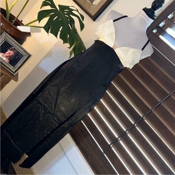 For love & Lemons🖤🤍 Midi Dress w/ roses• NWT • MEDIUM - Picture 5 of 12